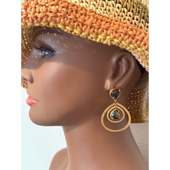 Cleets Gorgeous 2-Stones Dangle Earrings - Picture 6 of 6